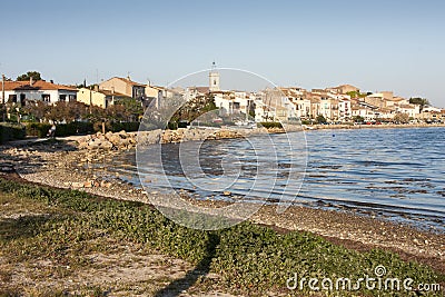 Bouzigues city near mediterranean sea Stock Photo