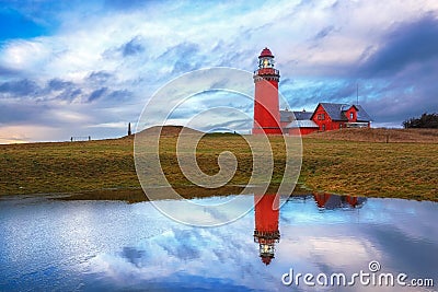 The Bovbjerg Fyr at the danish northern sea coast in Vestjylland Stock Photo