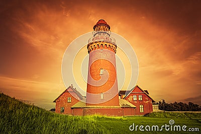 Bovbjerg Fyr lighthouse in Denmark Stock Photo