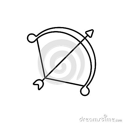 Bow and arrow icon element of weapon icon for mobile concept and web apps. Thin line bow and arrow icon can be used for web and Stock Photo