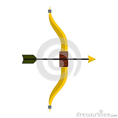 Bow and arrow icon, flat style Vector Illustration