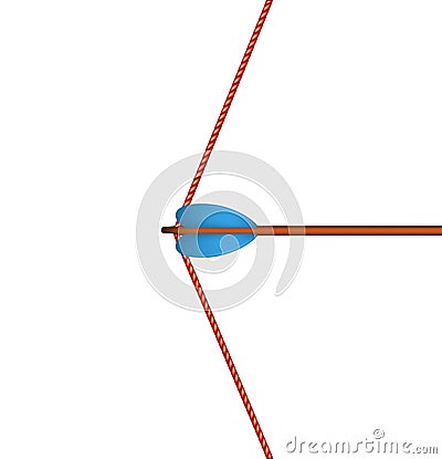 Bow arrow and red bowstring Vector Illustration