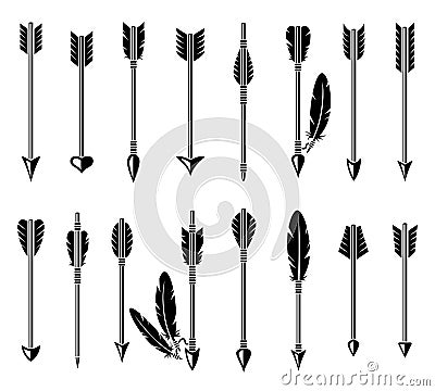 Bow arrow set. Vector Vector Illustration