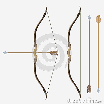 Bow and arrow, vector Vector Illustration