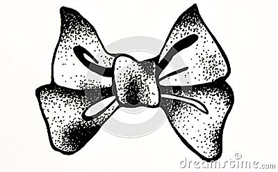 Bow in a black and white Vector Illustration