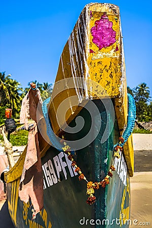 A bow of the boat on the shore Editorial Stock Photo