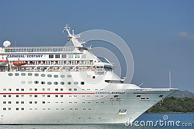 Bow of Carnival ecstasy Cruise Ship Editorial Stock Photo