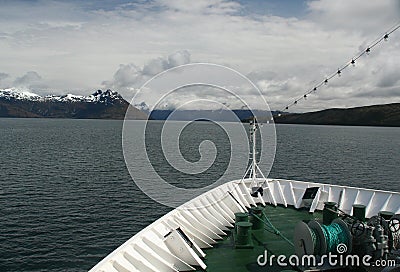 Bow of cruise ship Stock Photo
