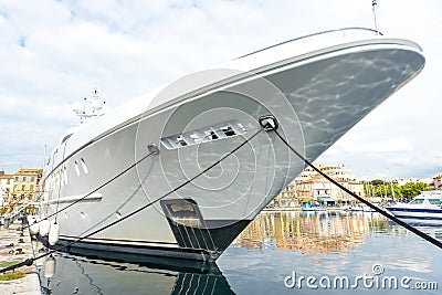 Bow detail super yacht Editorial Stock Photo