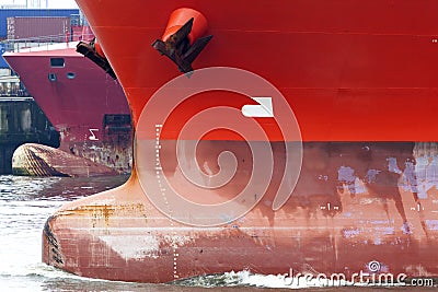 Bow of a freight vessel Stock Photo