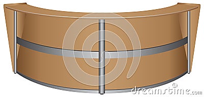 Bow Front Reception Desks Vector Illustration