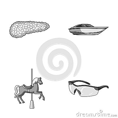 Bow, medicine and other monochrome icon in cartoon style.park, Ornaments icons in set collection. Vector Illustration