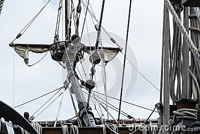 Bow sprit on S/V Galeon Stock Photo