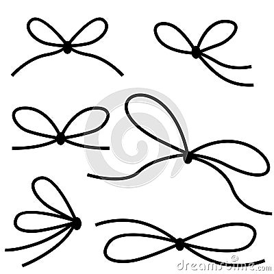 Bow thread set Vector Illustration