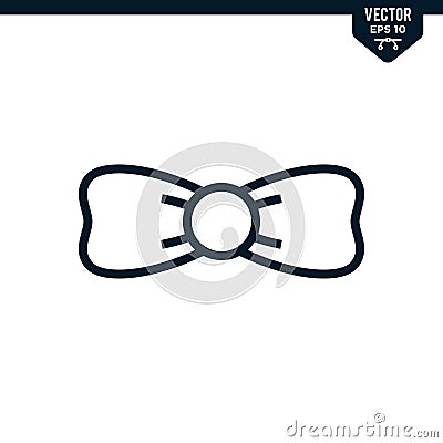 Bow Tie icon collection outlined style Vector Illustration