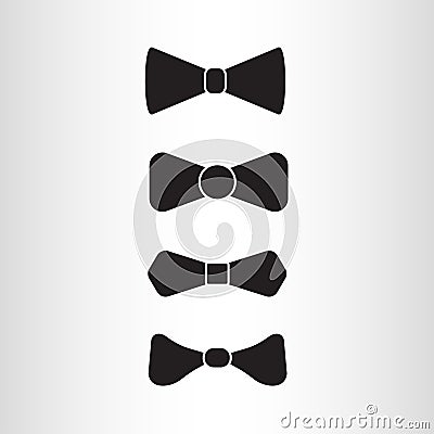 Bow tie icon set. Vector illustration of bowtie collection. Vector Illustration