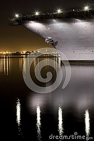 The bow of USS Midway Stock Photo