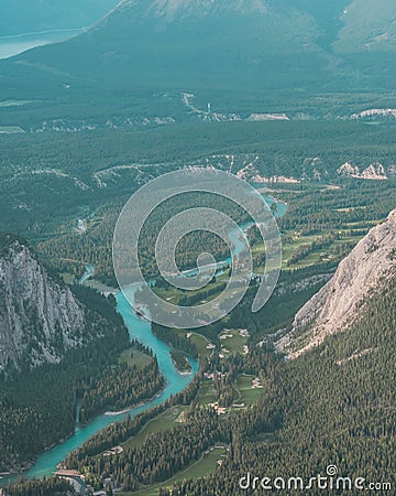 Bow Valley from sulfur mountain Stock Photo