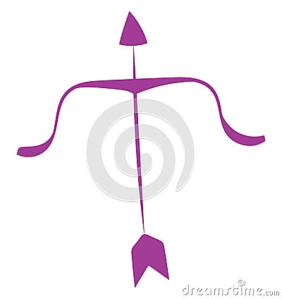 Image of bow and arrow, vector or color illustration Vector Illustration