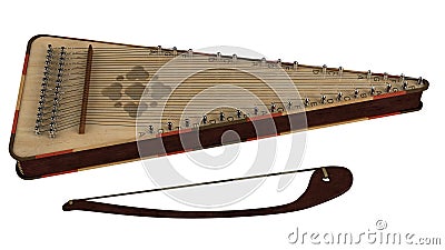 Bowed psaltery Stock Photo