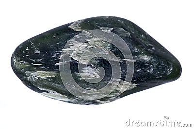 Bowenite small palm stone, known as Maori Greenstone, Stock Photo
