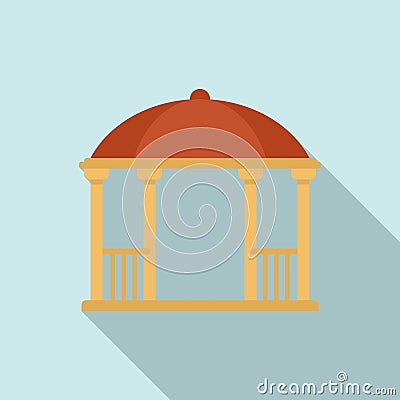 Bower gazebo icon, flat style Vector Illustration