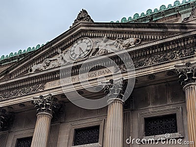 Bowery Bank Building Editorial Stock Photo