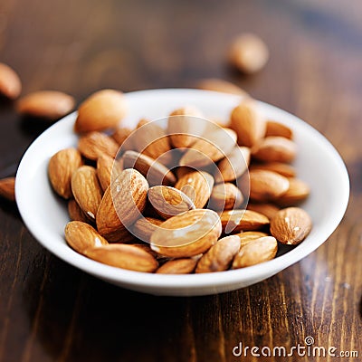 Bowl of almonds Stock Photo