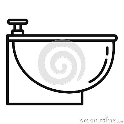 Bowl bidet icon, outline style Vector Illustration
