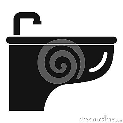 Bowl bidet icon, simple style Vector Illustration