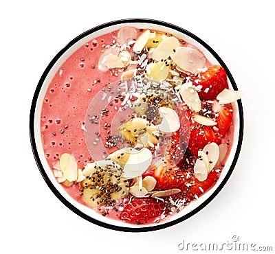 Bowl of breakfast smoothie Stock Photo