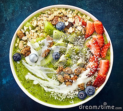 Bowl of breakfast smoothie Stock Photo