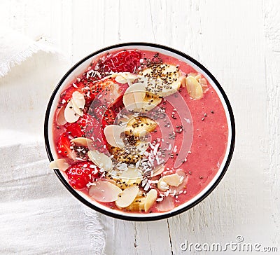 Bowl of breakfast smoothie Stock Photo