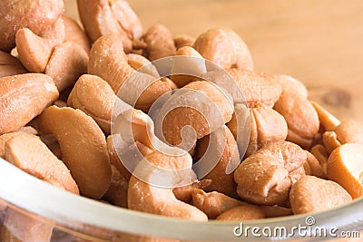 Bowl of cashew nuts Stock Photo