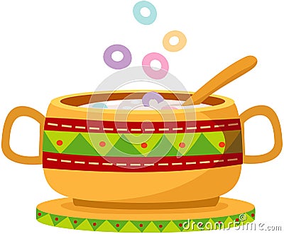 Bowl of cereal Vector Illustration