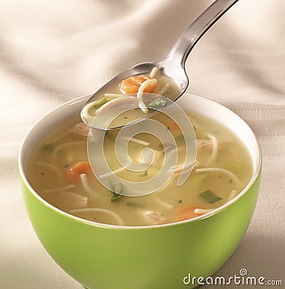 Bowl of chiken soup Stock Photo