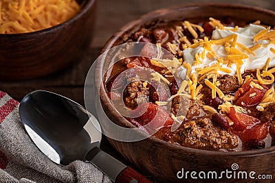 Bowl of chili con carne Stock Photo