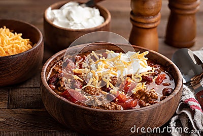 Bowl of chili con carne Stock Photo