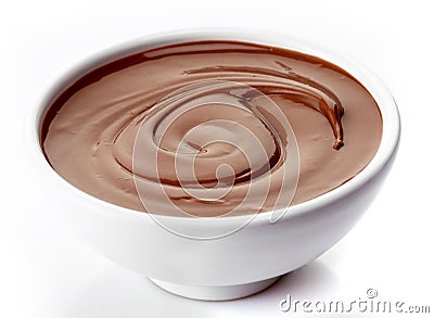 Bowl of chocolate cream Stock Photo