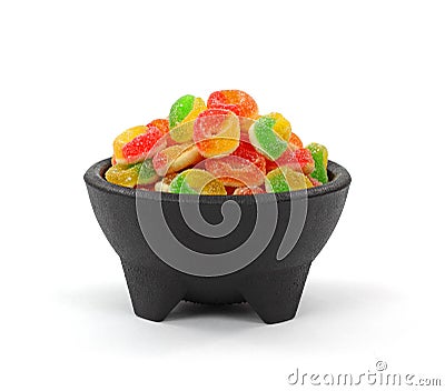 Bowl Colorful Chewy Sweet Treats Stock Photo