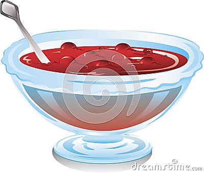 Bowl of cranberry sauce Vector Illustration