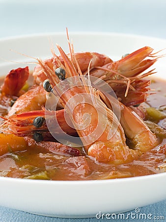 Bowl of Creole Shrimp Gumbo Stock Photo