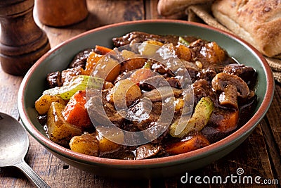 Hearty Homemade Beef Stew Stock Photo