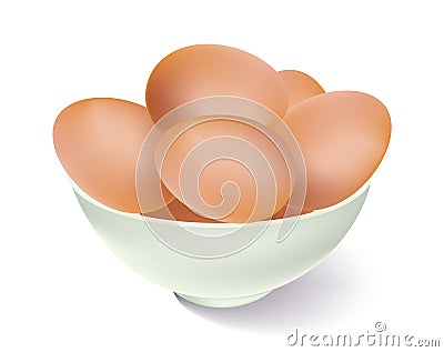 Bowl of eggs Vector Illustration