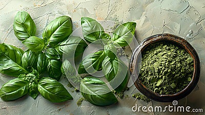 dried moringa powder Stock Photo