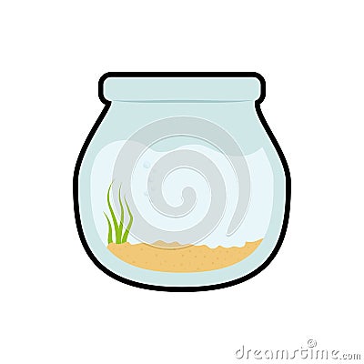 Bowl fish pet life marine aquatic swim icon. Vector graphic Vector Illustration