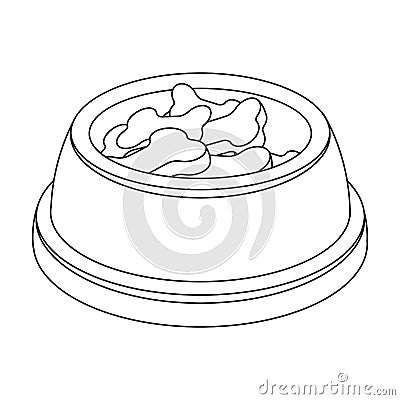 Bowl with food.Pet shop single icon in black style vector symbol stock illustration web. Vector Illustration