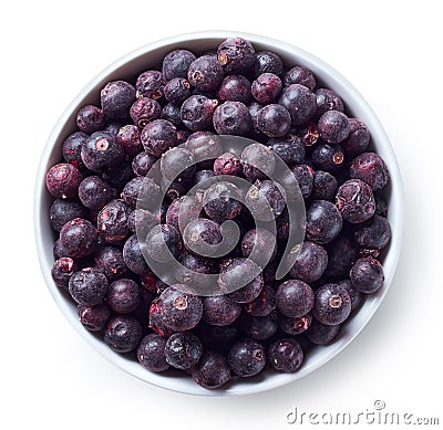 Bowl of freeze dried blackcurrants Stock Photo