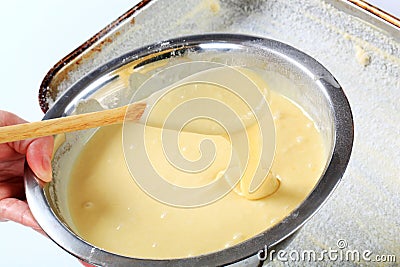 Bowl of fresh cake batter Stock Photo