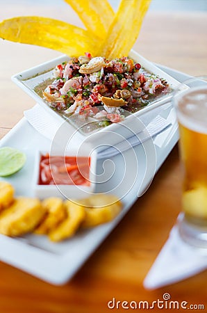 Plate of ceviche Stock Photo